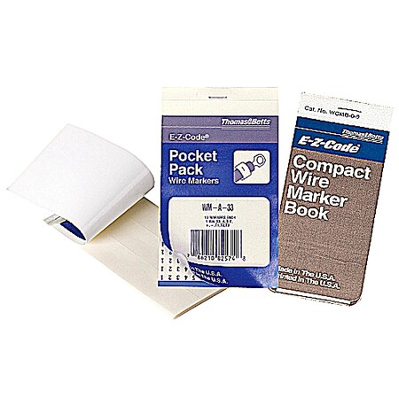 Abb WIRE MARKER BOOKS, VINYL, SELF LAMINATING 10 MARKERS, EACH: A THRU WMSL-A-Z